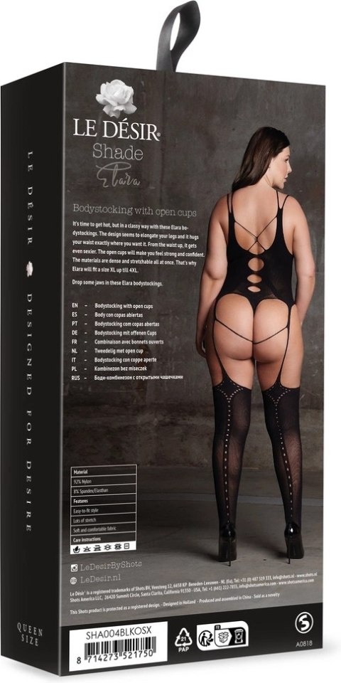 Le Desir Bodystocking Elara Plus Size - anatomiczny model XL-XXXXL