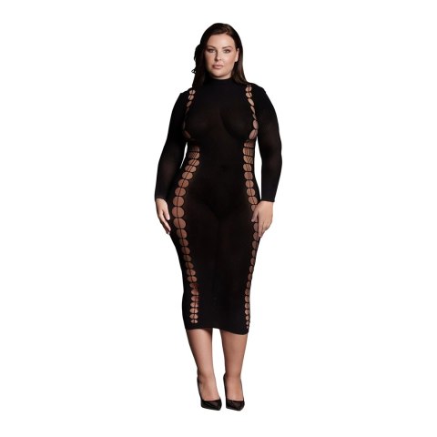 Le Desir Carme Plus Size dopasowana sukienka długa czarna XL-XXXXL