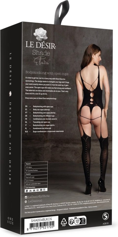 Le Desir Elara Bodystocking S-XL - Klasyczna siateczka, uniwersalny rozmiar