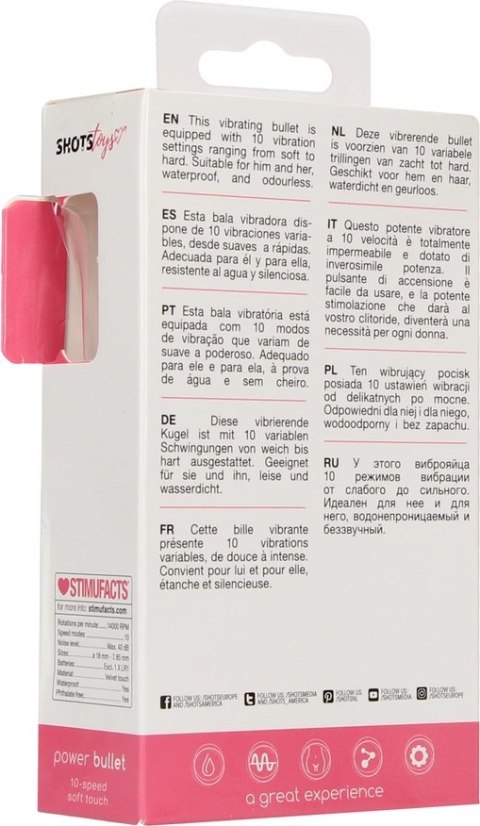 Shots Toys Bullet Vibrator 10-Speed Wodoodporny Kompaktowy Model