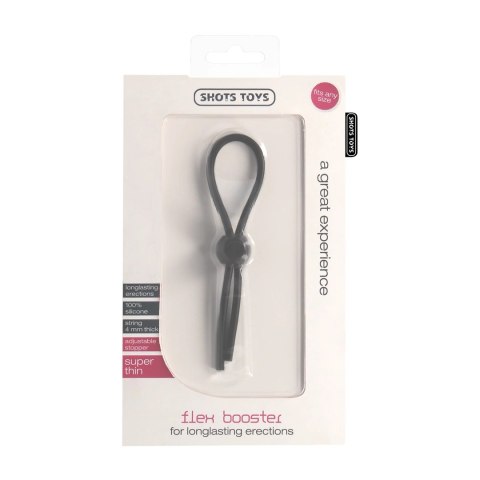 Shots Toys Regulowany pierścień silikonowy czarny uniwersalny